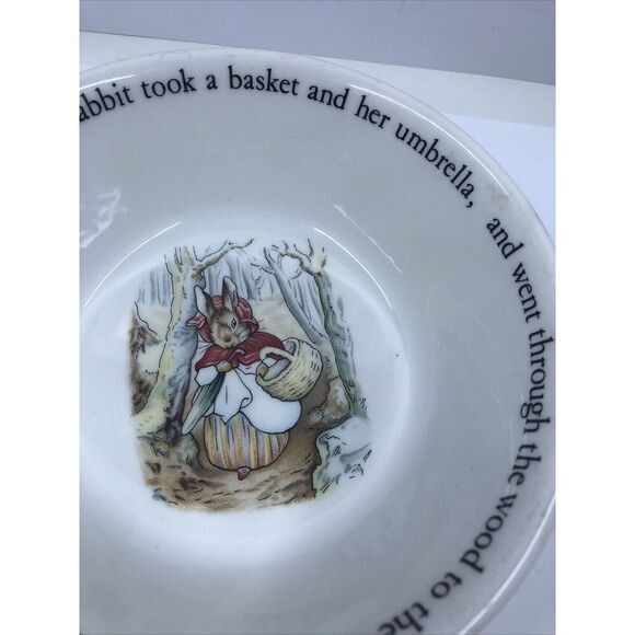 Beatrix Potter THE WORLD OF PETER RABBIT Wedgewood Child's Bowl Mrs Rabbit - Picture 3 of 9